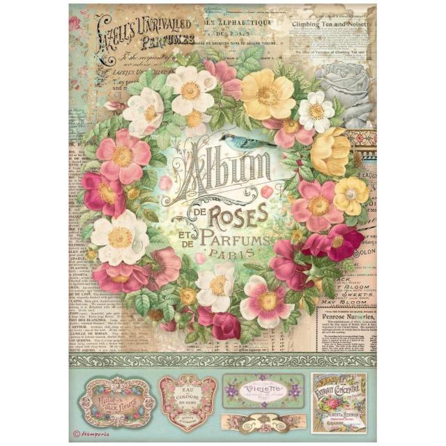 Ριζόχαρτο Rose Parfume Album Roses A4 Stamperia