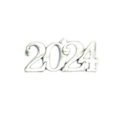 Μεταλλικό 2024 σετ 10 τεμ. Ασημί 2.5x1.2cm