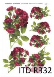 Ριζόχαρτο ITD Κόκκινα Λουλούδια - 29.7x21cm