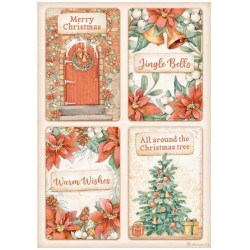 Ριζόχαρτο All Around Christmas 4 cards A4 Stamperia