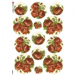 Ριζόχαρτο με κόκκινα Τριαντάφυλλα σε κύκλους 30x45cm - Kalit
