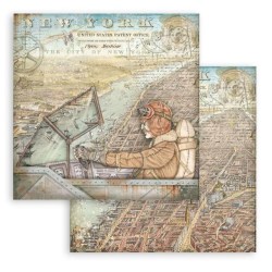 Χαρτί Scrapbooking Διπλής Όψεως Sir Vagabond Aviator New York 30.5x30.5cm  Stamperia