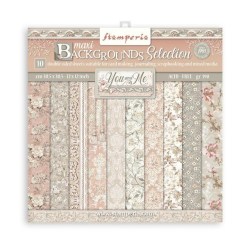 Σετ 10 Χαρτιά Scrapbooking Maxi Background You and Me 31x31x0.6cm 190gr Stamperia