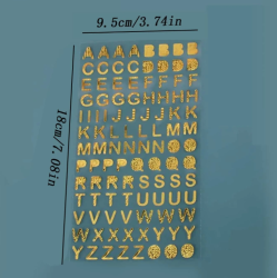 Αυτοκόλλητα με αγγλικό Αλφάβητο Χρυσό Χρώμα
