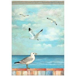 Εικόνα του Ριζόχαρτο Blue Dreams Seagulls A4 Stamperia