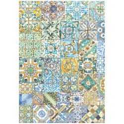 Εικόνα του Ριζόχαρτο Blue Dreams Tiles A4 Stamperia