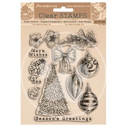 Εικόνα της Σφραγίδας με Χριστουγεννιάτικα σχέδια της Stamperia διακοσμημένη με χαριτωμένα χριστουγεννιάτικα σχέδια.