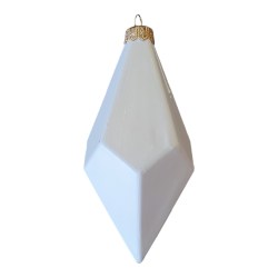 Κρύσταλλος Χριστουγεννιάτικο πλαστικό στολίδι λευκό 15x7cm
