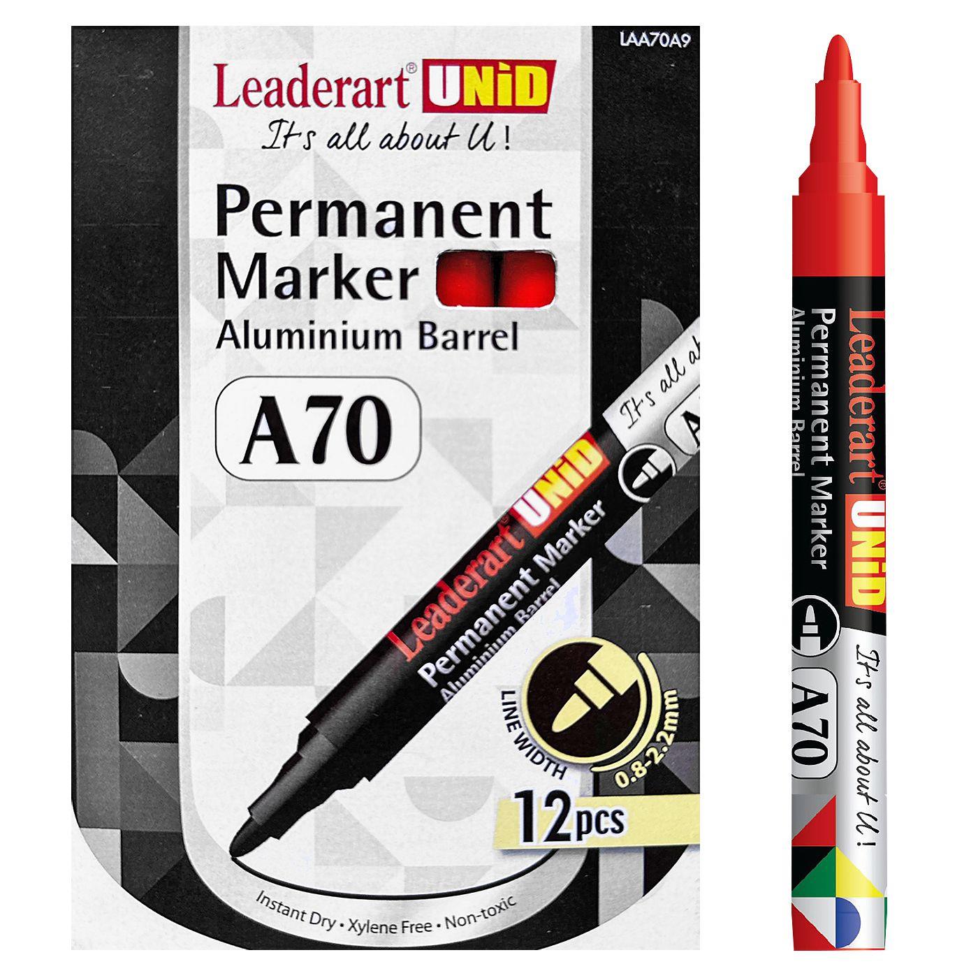 Ανεξίτηλος Μαρκαδόρος Leaderart UNiD A70 0.8-2.2mm - Κόκκινο