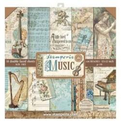 Σετ 10 Χαρτιά Scrapbooking Music 31x31x0,6cm  170gr Stamperia