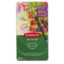 Μεταλλική Κασετίνα με 12 Χρωματιστά Μολύβια Derwent Academy