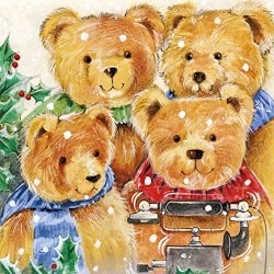 Χαρτοπετσέτα Χριστουγεννιάτικη Αρκουδάκια - 1 τεμ.