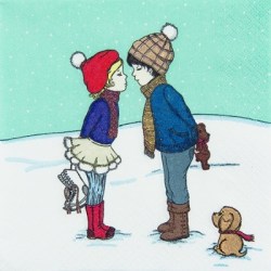 Χαρτοπετσέτα για Decoupage Παιδάκια στο χιόνι - 1 τεμ.