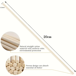 Στίκ για αρωματικό χώρου - Fibre Diffuser stick - Φυσικό - 3.5mmx20cm - σετ 8τεμ