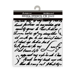 Mix Media Stencil Masquerade Handwriting 12x12cm - Stamperia