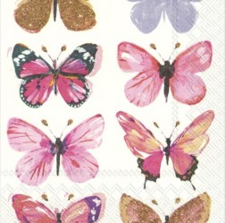 Χαρτοπετσέτα για Decoupage Πεταλούδες - Nathalie pink 1 τεμάχιο