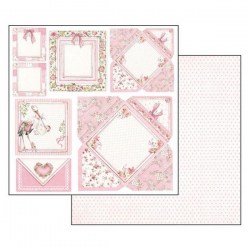 Χαρτί Scrapbooking  Διπλής Όψεως Καρτούλες Κορίτσι 30.5x30.5cm  Stamperia