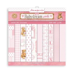Σετ 10 Χαρτιά Scrapbooking BabyDream Pink 31x31x0.6cm 190gr Stamperia