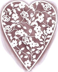 Stencil 21x16,6cm Heart with flowers