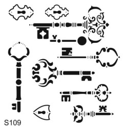 Stencil Keys & Locks 30x30cm 