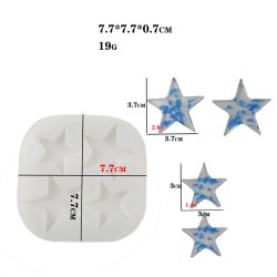 Καλούπι σιλικόνης για δημιουργία αστέριων 7x7x0.8cm