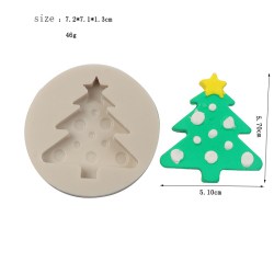 Καλούπι σιλικόνης με Χριστουγεννιάτικο δέντρακι 7.2x7.2x1.3cm
