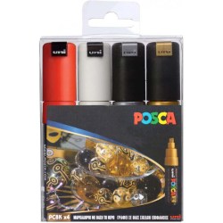 Μαρκαδόροι για όλες τις επιφάνειες Uni Paint POSCA 1.8-2.5mm - Σετ 4 χρώματα Χριστουγεννιάτικα