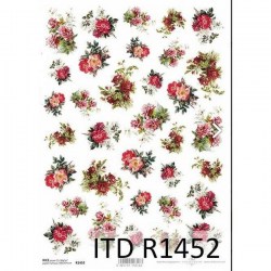 Ριζόχαρτο ITD μικρά λουλούδια κόκκινα 21x29.7cm