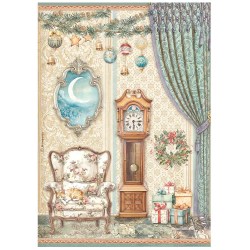 Ριζόχαρτο The nutcracker pendulum clock and chair A4 Stamperia