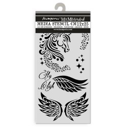 Mix Media Stencil Wonderland unicorn 25x12cm - Stamperia