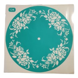 Αυτοκόλλητο Stencil Artistic Design Clock Roses 20x20cm