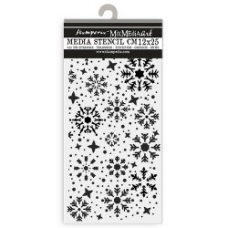 Mix Media Stencil Christmas Snowflakes 25x12cm - Stamperia